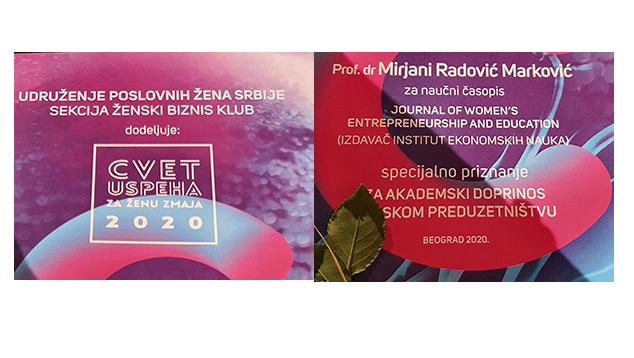 Specijalno priznanje za prof. dr Mirjanu Radović-Marković