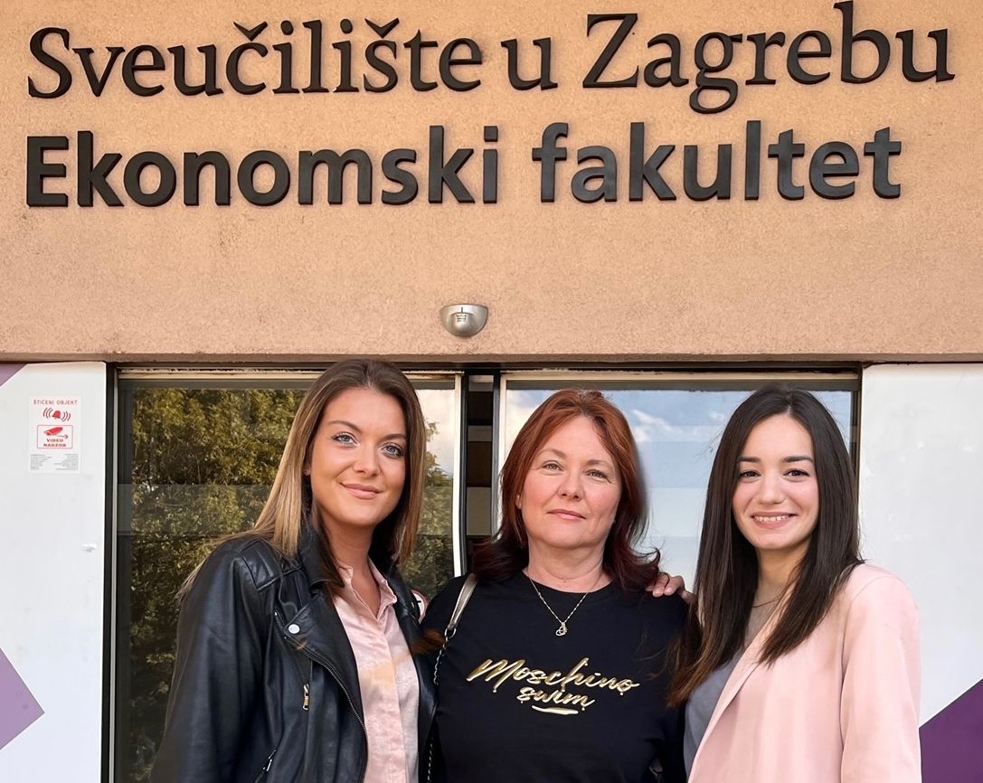 Researcher Assistant Đina Ivanović and Marija Antonijević on a study visit to the Faculty of Economics in Zagreb (EFZG)