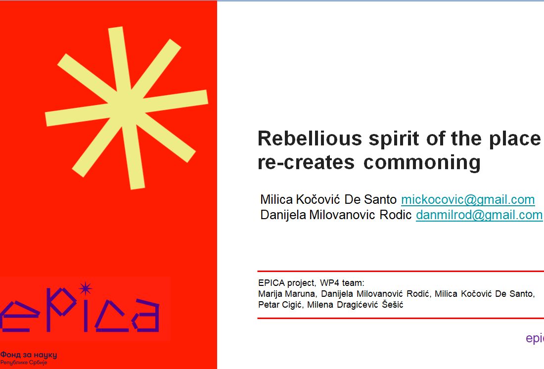 Milica Kočović De Santo research associate of the Institute of Economic Sciences, got an invitation to presented research findings at the event Commons, Commoning, and Social Change Workshop