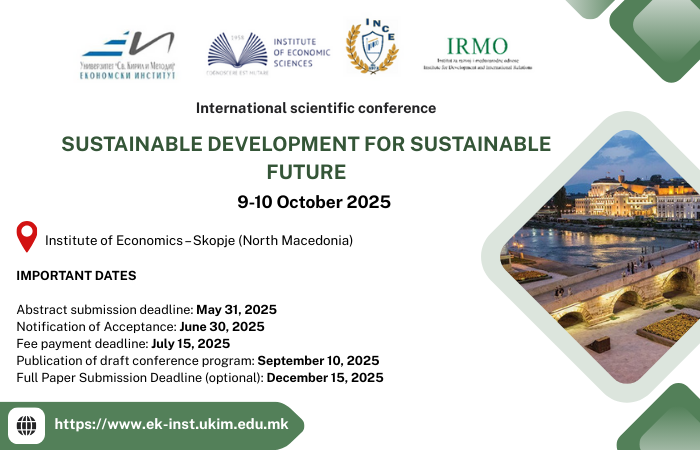 Међународна научна конференција<br> SUSTAINABLE DEVELOPMENT FOR SUSTAINABLE FUTURE